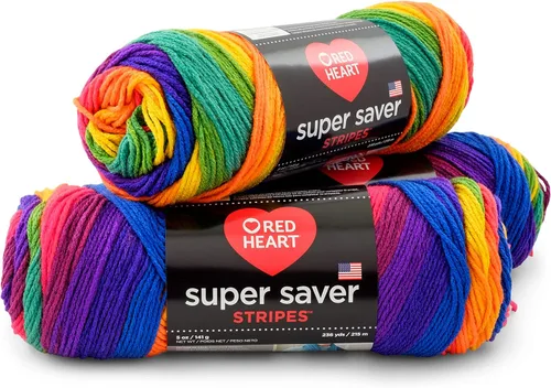 Miniatura 20 de Red Heart - Hilo Super Saver, paquete de 3, color rojo cereza, 3