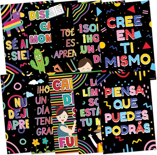 Miniatura 2 de Quarterhouse Paquete de 10 carteles motivacionales en español (ilustrados), materiales de aprendizaje en el aula de español para estudiantes