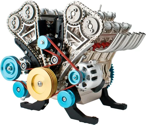 DjuiinoStar Kit de montaje del modelo del motor del vehículo (más de 350 piezas, 3 horas de tiempo de montaje), modelo de funcionamiento del motor