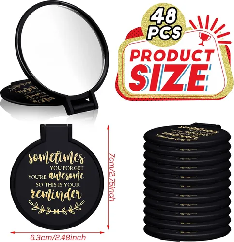 Miniatura 2 de Weysat 48 piezas de espejos pequeños y compactos inspiradores, regalos a granel, eres un regalo impresionante para mujeres, empleadas, compañeras