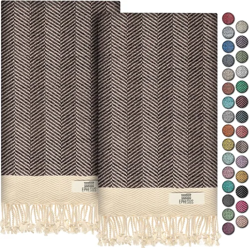 Miniatura 27 de EPHESUS TOWELS Toallas de Mano - Juego de 2 18" x 30" - Toalla de Mano Turca Decorativa para Baño, Cocina, Invitados, Cara, Cabello, Té, Paño