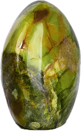 AMOYSTONE Piedra de preocupación pulida de ópalo verde natural para aliviar la ansiedad, piedra preciosa de reiki de cristal curativo de mano,