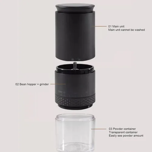Miniatura 3 de Gavigain Molinillo de café eléctrico, portátil recargable por USB, 38 ajustes de molienda ajustables, diseño compacto, fácil de limpiar