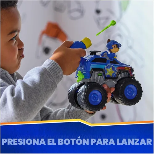 Miniatura 4 de Paw Patrol: Rescue Wheels Chase's Cruiser, camión de juguete con lanzador de proyectiles y figura de acción coleccionable, juguetes para niños