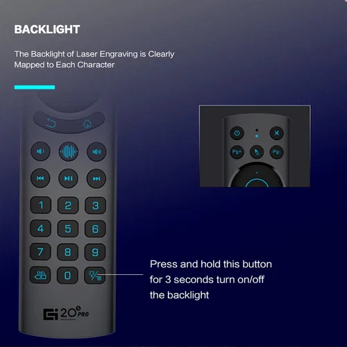 Miniatura 4 de G20BTS Plus Wireless Bluetooth 5.0 Control remoto retroiluminado por voz Soporte 2.4G Giroscopio USB IR Learning Control remoto para Android TV Box