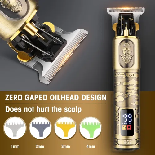 Miniatura 4 de Juego de cortapelos para hombres y afeitadoras eléctricas, kit de aseo inalámbrico para cortadora de pelo/barba, cortapelos para cortar el cabello