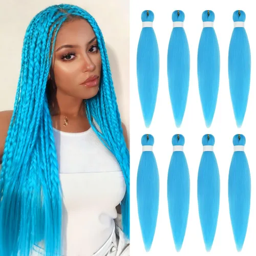 Miniatura 109 de 8 paquetes de extensiones preestiradas - 16 pulgadas de cabello trenzado premium, 55G/paquete, sin picazón, fijación en agua caliente, textura Perm