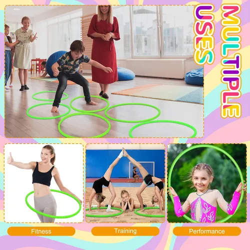 Miniatura 4 de Shappy - 6 piezas de aros de ejercicio desmontables ajustables, juguete de plástico, juguetes de patio de juegos, aros circulares