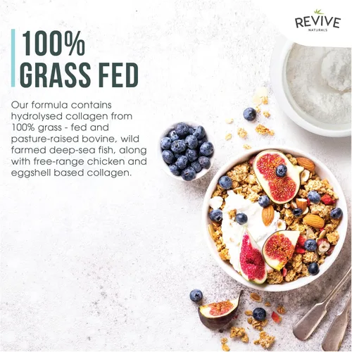 Miniatura 7 de Revive Naturals Polvo de proteína de colágeno múltiple de vainilla - 400g - Sin azúcar - 5 tipos de péptidos de colágeno - Hidrolizado, bovino