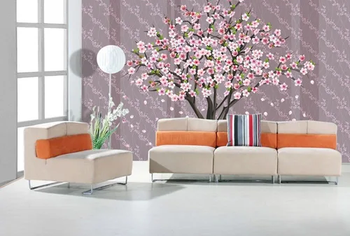 Miniatura 2 de Mural de pegatina removible para decorar el hogar Bonito árbol de cerezo en flor