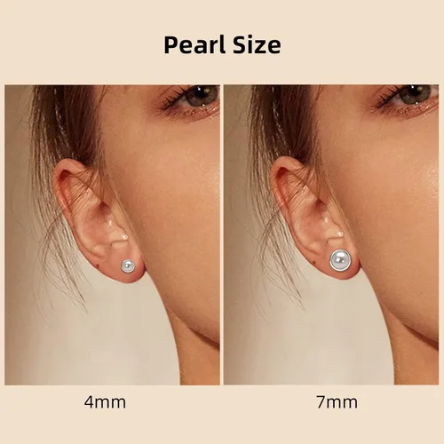 Miniatura 5 de Aretes de perlas para mujer, chapados en oro de 18 quilates, seleccionados a mano, perlas cultivadas de agua dulce AAAA, hipoalergénicos, regalo