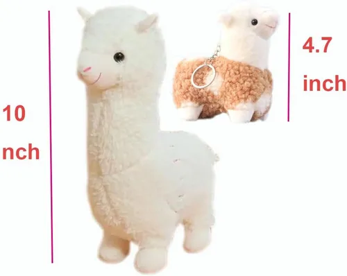 Miniatura 4 de YUKOUQIAN Animal de peluche de llama, lindo juguete de alpaca de peluche para niñas y niños (Alpaca heji Blanco)