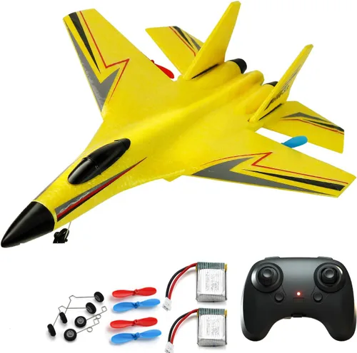 Miniatura 11 de Avión de Control Remoto para Niños, Aviones de Poliestireno RC de 2 Canales Jet Juguete Inalámbrico, Avión de Ala Delta RC para Principiantes, Azul