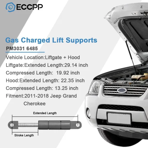 Miniatura 2 de ECCPP Soporte de elevación para portón elevador+capó de repuesto para Jeep Grand para Cherokee 2011-2018, juego de 4