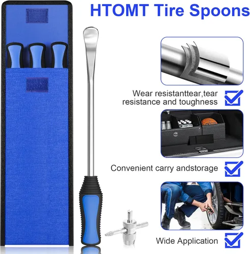 Miniatura 3 de HTOMT Kit de Cucharas para Neumáticos de 11.5", 26 piezas Herramienta de Cambio de Neumáticos para Motocicleta Dirt Bike Tractor de Césped