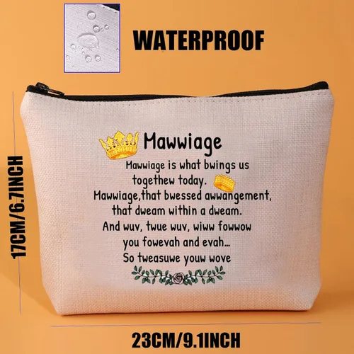 Miniatura 3 de JYTAPP Mawwiage - Bolsa de maquillaje con cremallera temática de películas de princesa, regalos para fanáticos de la película, regalos para novias