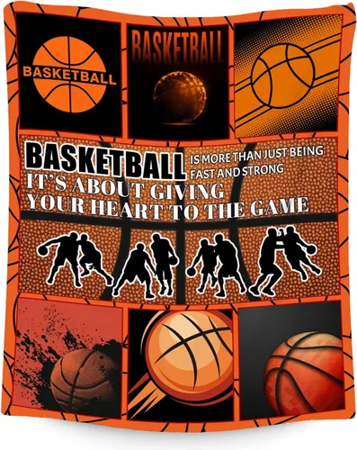 Miniatura 14 de Regalos de baloncesto para niños, manta de baloncesto para niñas y niños, mantas deportivas para jugadores, mantas de felpa para niños para sofá