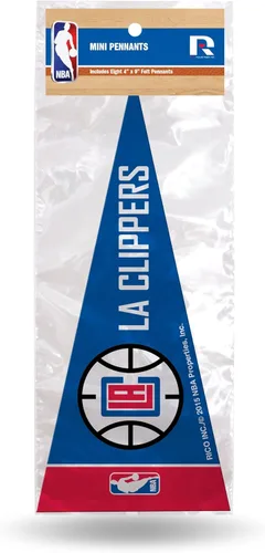 Miniatura 6 de Rico Industries NBA - Juego de mini banderines de fieltro de 4 x 9 pulgadas (incluye 8 piezas)