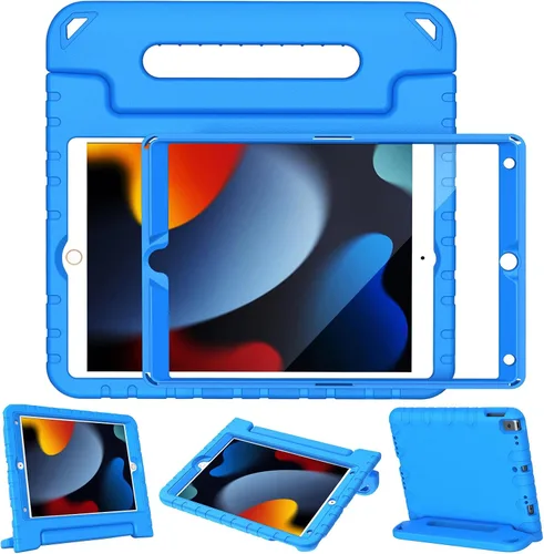 Miniatura 16 de LTROP Funda infantil para iPad de 9ª/8ª/7ª generación (2021/2020/2019), iPad 10.2 con protector de pantalla integrado, funda para niños con soporte