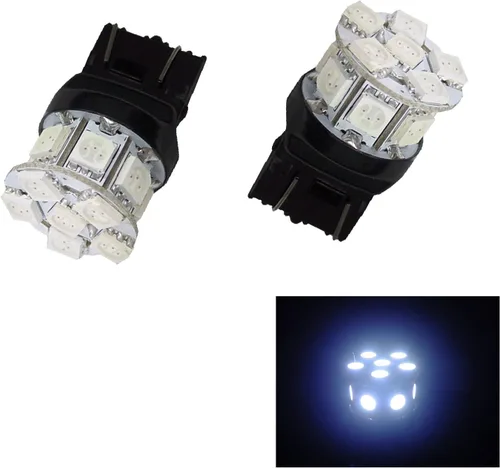 Miniatura 14 de PA LED 2 piezas 13SMD T20 7443 azul auto LED bombilla 12V para señal de giro lateral marcador de parada luz trasera