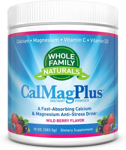 Miniatura 10 de Suplemento en polvo de calcio y magnesio - CalMag Plus con vitamina C y D3 - Sin gluten, sin OMG, sabor naranja y mandarina, bebida Cal Mag