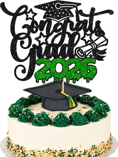 Miniatura 21 de Paquete de 24 adornos para cupcakes de clase 2026 con purpurina 2026 Felicidades Graduación Diploma Done Cupcake Picks 2026 Graduación Temática