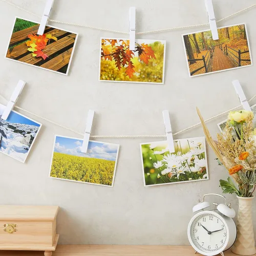 Miniatura 2 de Juvale Pinzas de madera para secar al aire libre y resistentes para la ropa, pinzas blancas para decoración del hogar y clips de fotos, proyectos