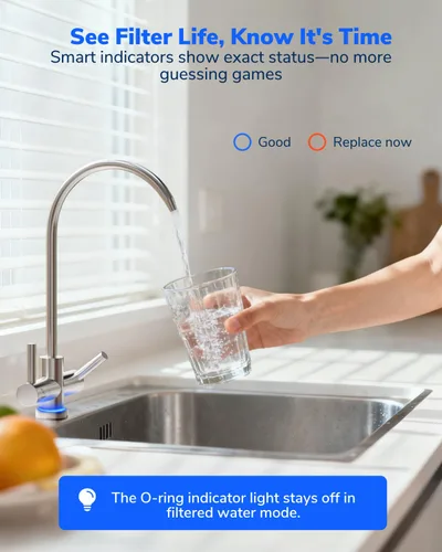 Miniatura 5 de Ecoviva Sistema de ósmosis inversa de 600GPD, sistema de filtro de agua RO debajo del fregadero, sin tanque, TDS más bajo, relación de pureza a