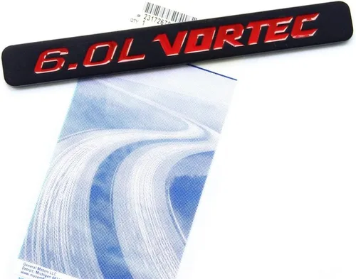 Miniatura 3 de Yoaoo 2 paquetes de emblemas brillantes negro mate 6.0L Vortec 3D compatibles con 1500 2500Hd 3500Hd Silverado Sierra camioneta roja