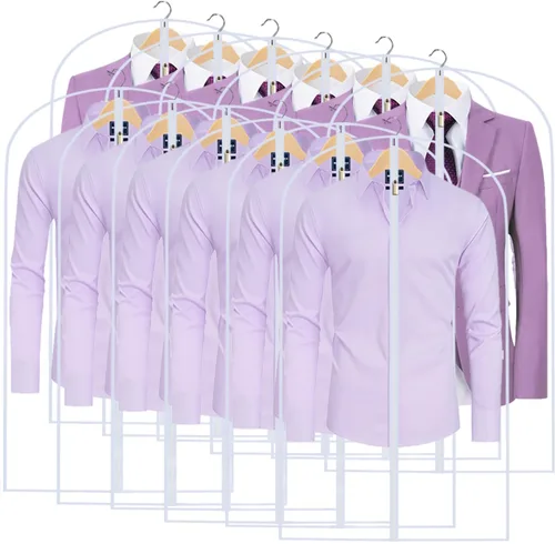 Miniatura 29 de Bolsas transparentes para colgar ropa, 40 pulgadas (juego de 6), bolsas de traje para almacenamiento en armario, bolsas de plástico a prueba