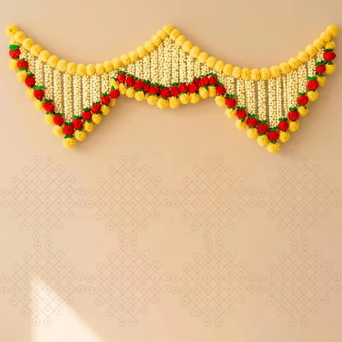 Miniatura 8 de LOVENSIRE - Guirnalda de jazmín artificial de caléndula (5 pies), decoración floral para colgar en festivales indios, Pooja, boda, hogar, decoración