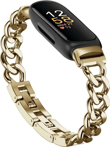 Miniatura 7 de Bandas geniales para Fitbit Inspire 3 bandas para mujer, correa de repuesto ajustable de metal de acero inoxidable compatible con Fitbit Inspire 3