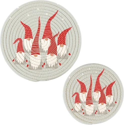Miniatura 31 de Naanle Juego de salvamanteles de algodón moderno con diseño de estrellas y bandera de Estados Unidos para el 4 de julio, 2 posavasos redondos
