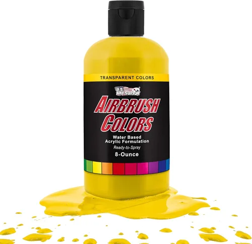 Miniatura 7 de U.S. Art Supply Pintura acrílica transparente Chartruesse para aerógrafo, 8 onzas, lista para rociar, pintura con pincel de aire para uñas, modelos