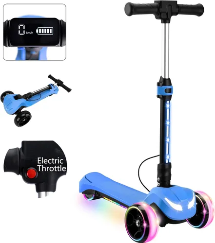 Miniatura 12 de Patinete eléctrico de 24V para niños con motor potente de 150W, acelerador de pulgar, pantalla LCD, Bluetooth, luz en el manillar, plataforma