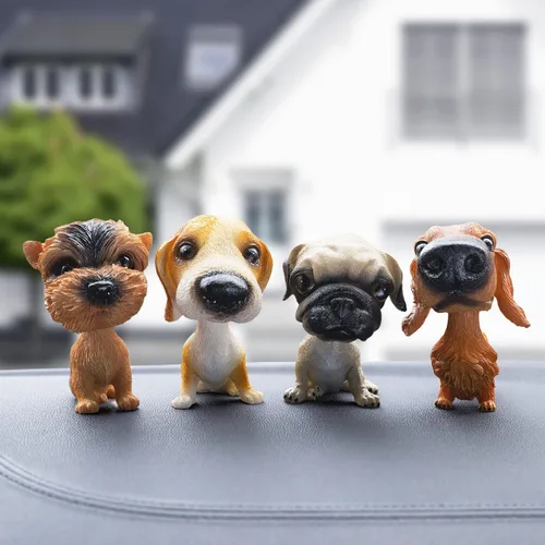 Miniatura 7 de Perros de juguete con cabeza móvil para decorar el auto., dachshund Perro salchicha