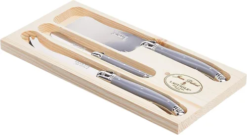 Miniatura 8 de Jean Dubost Laguiole - Juego de cuchillos de queso de 3 piezas, mango Mariniere, acero inoxidable resistente al óxido, incluye bandeja de madera