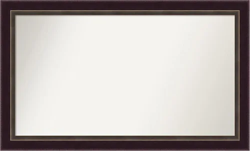 Miniatura 429 de Amanti Art Espejo de baño de bronce para sobre el fregadero, 24 x 24 pulgadas, espejo cuadrado de bronce Lara para tocador, marco de madera