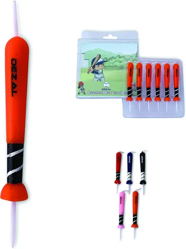 Miniatura 4 de DEZAL Velas de bate de béisbol naranja y bate de sóftbol (paquete de 6) para suministros y decoraciones de fiesta de cumpleaños de béisbol, velas
