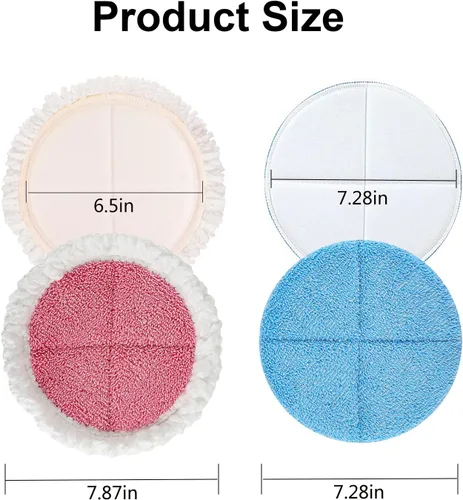Miniatura 3 de Almohadillas eléctricas para trapeador, almohadillas giratorias de 7.28 pulgadas, almohadilla redonda de repuesto para fregona para limpieza