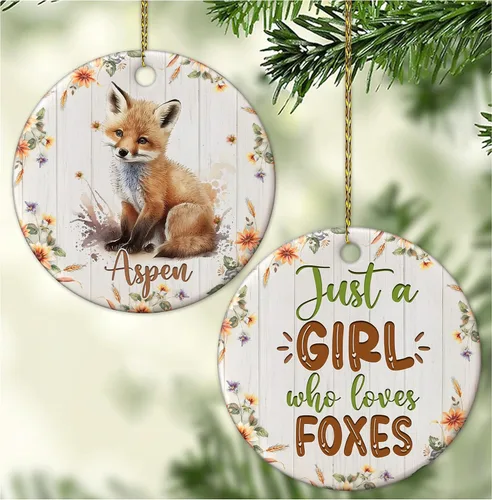 Miniatura 26 de Hyturtle Adorno de Navidad personalizado para los amantes de los osos, adorno de cerámica con nombre personalizado de Just A Girl Who Loves Bears