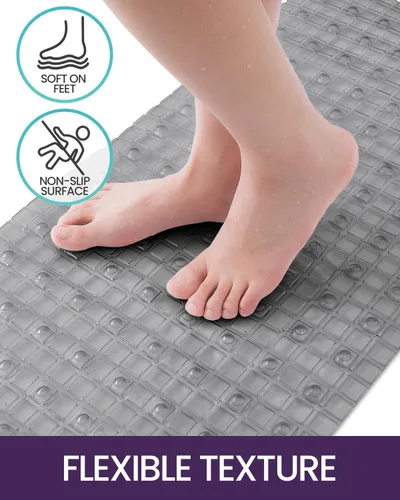Miniatura 3 de DEXI Alfombrilla de Tina Antideslizante 16x35, Alfombrillas de Ducha para Baño y Tina, Alfombrilla de Baño Ovalada Lavable con Ventosas y Orificios