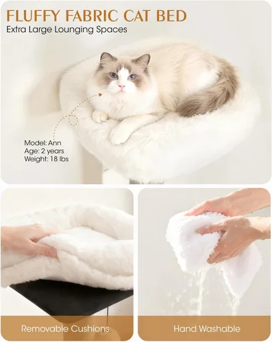 Miniatura 3 de Maine Coon - Árbol para gatos grandes, torre moderna de árbol para gatos con plataformas de felpa, árboles resistentes para gatos