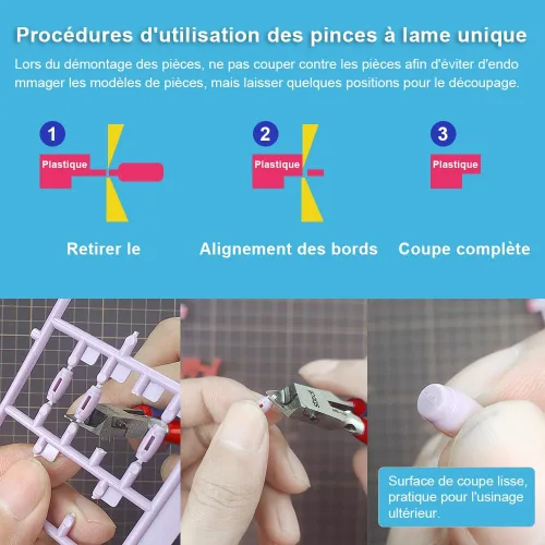Miniatura 4 de stedi Alicate Modelo de 5 pulgadas, con Filo Único Ultra-delgado y Estuche para Cuchilla, Herramientas para Modelos de Plástico para Reparación