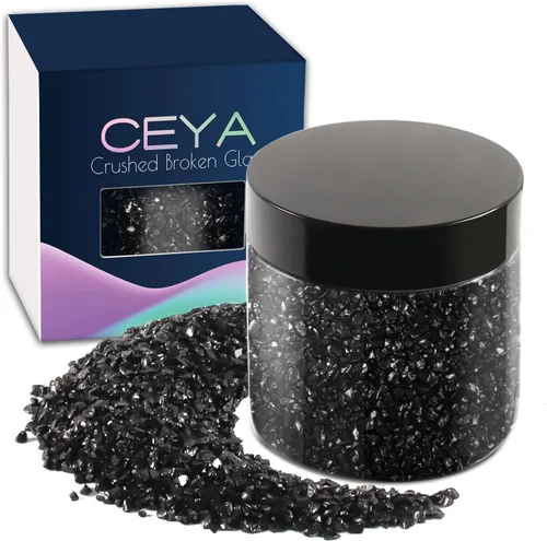 Miniatura 17 de Ceya 5.3 onzas/150g Vidrio Triturado Irregular Azul Neptuno Metálico Chips de Cristal Vidrio Roto Chips Purpurina 2-4mm Manualidades Purpurina
