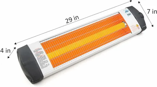Miniatura 2 de Econat C-15 Calentador eléctrico infrarrojo de 1500 W, calentador de pared para interiores y exteriores con termostato ajustable, eficiencia