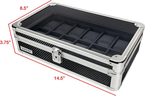 Miniatura 5 de Vaultz Caja de reloj con bloqueo, mediana (VZ03978), transparente, cromada