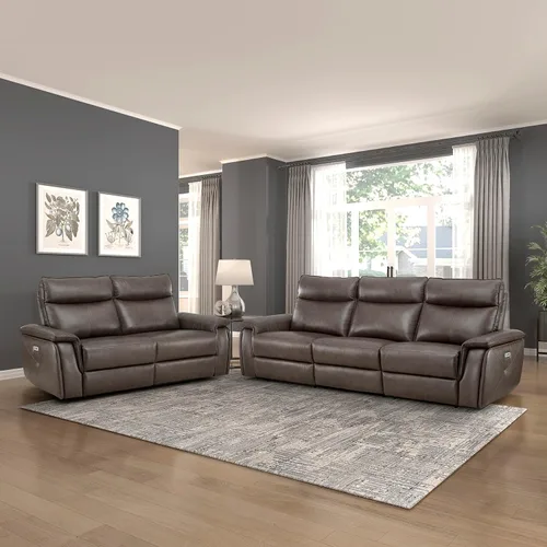 Miniatura 22 de Lexicon Raelynn Power - Sofá reclinable doble, color gris pardo gris topo