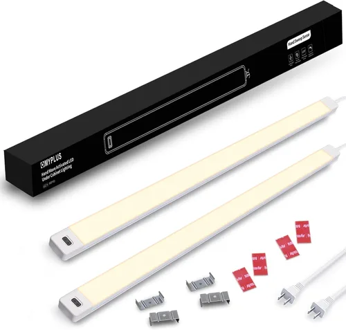 Miniatura 14 de 2 piezas Luces LED bajo gabinete con sensor de movimiento de mano, 16" Iluminación bajo encimera con regulable y 4000K blanco natural, Plug and
