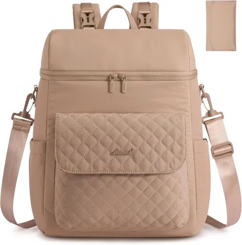 Miniatura 8 de LOVEVOOK Mochila para pañales, bolsa de bebé 3 en 1 con cambiador y correas desmontables, mochila grande para pañales para mamá papá con hebillas